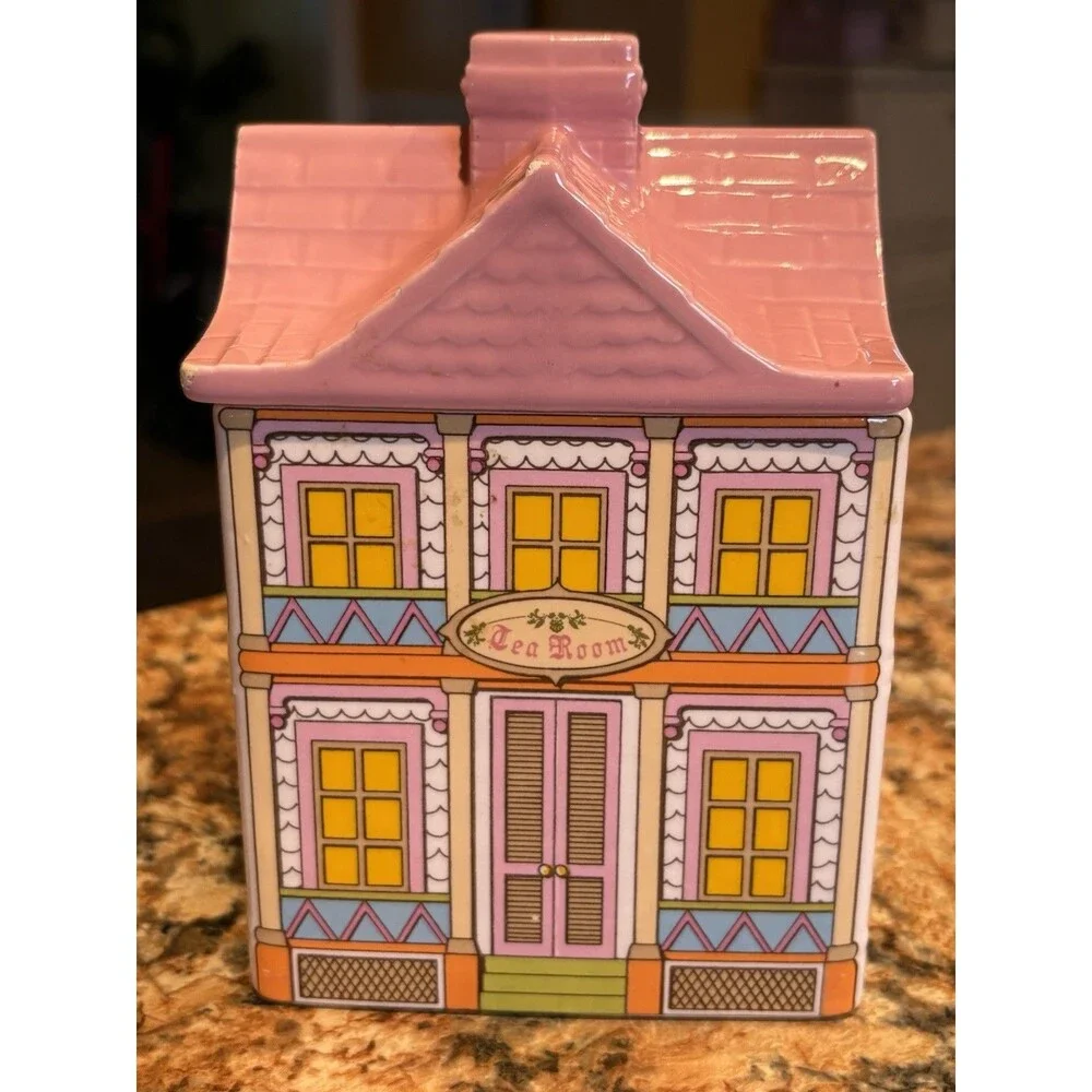 Vintage 1989 Avon Townhouse Canister Tea Room Kitchen Canister Cookie Jar